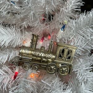 Vintage Silver Train Ornament